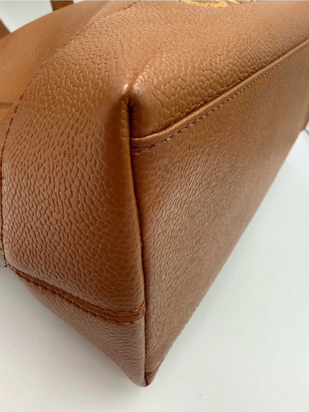 CHANEL Tan/Brown Caviar Leather Tote with CC Charm and Gold Hardware